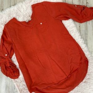 Soft Surroundings orange pocket tunic 3/4 sleeve, super soft Size XS